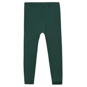 Aablexema Kids Pajamas Set Rayon, 3Pcs Unisex Toddler Short Shirt and Pants Set Snug Fit Sleepwear Pjs(Forest Green,110/4y)