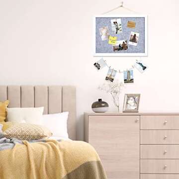 Sinor 2-Pack Bulletin Board Pin Board 15.7 x 11.8 Inch, Felt Hanging Display Small Boards with Wooden Frame for Walls, Message Vision Picture Cork Board for Home, School and Office -Black/White