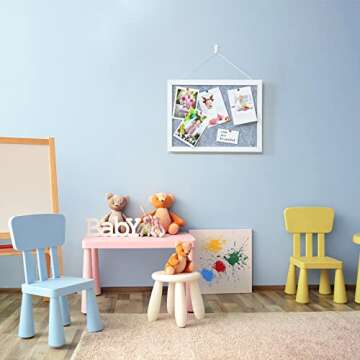 Sinor 2-Pack Bulletin Board Pin Board 15.7 x 11.8 Inch, Felt Hanging Display Small Boards with Wooden Frame for Walls, Message Vision Picture Cork Board for Home, School and Office -Black/White