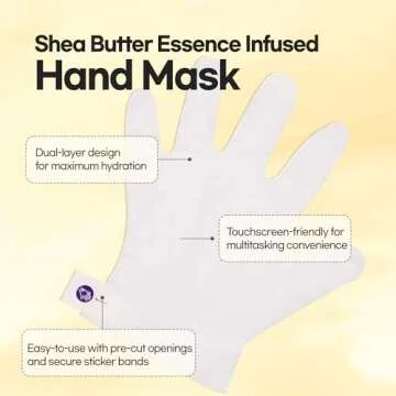 Epielle Hydrating Hand Masks (6pk Gloves) for Dry Hands | Shea Butter, Jojoba Oil, Vitamin E | Intensive Spa Treatment | Beauty Gift, Gift Set, Spa Day | Korean Skincare Easter Gift