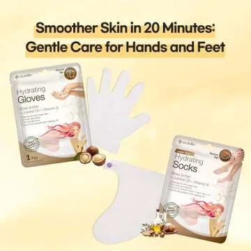 Epielle Hydrating Hand Masks (6pk Gloves) for Dry Hands | Shea Butter, Jojoba Oil, Vitamin E | Intensive Spa Treatment | Beauty Gift, Gift Set, Spa Day | Korean Skincare Easter Gift