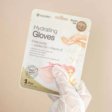 Epielle Hydrating Hand Masks (6pk Gloves) for Dry Hands | Shea Butter, Jojoba Oil, Vitamin E | Intensive Spa Treatment | Beauty Gift, Gift Set, Spa Day | Korean Skincare Easter Gift