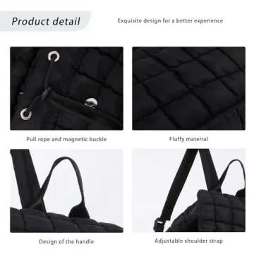 GOKTOW Quilted Backpack for Women - Stylish Lightweight Puffer Bag