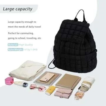GOKTOW Quilted Backpack for Women - Stylish Lightweight Puffer Bag