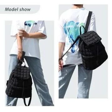 GOKTOW Quilted Backpack for Women - Stylish Lightweight Puffer Bag
