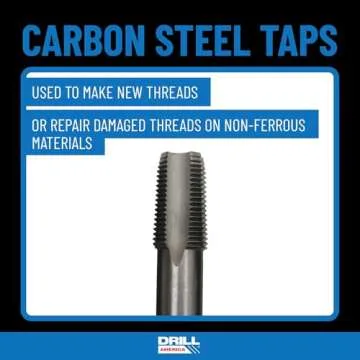Drill America - DWTPT1/8-1SET 6 Piece NPT Pipe Tap, Carbon Steel, DWTPT Series Set, 1/8", 1/4", 3/8", 1/2", 3/4" and 1" in Wooden Case