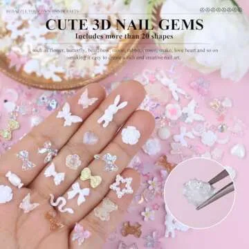 Kikonoke 100 Pieces 3D Resin Nail Charms for DIY Art