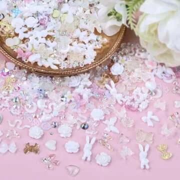 Kikonoke 100 Pieces 3D Resin Nail Charms for DIY Art