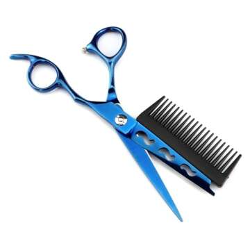 Professional Hairdressing Scissors with Detachable Comb, 2 in 1 Hair Scissors with Comb, 6 in Hair S...