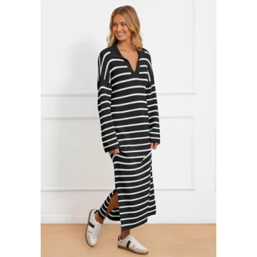 Cozy MEROKEETY Women’s Striped Sweater Dress for Fall