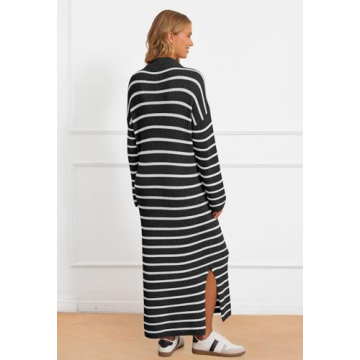 Cozy MEROKEETY Women’s Striped Sweater Dress for Fall