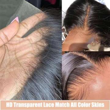 20inch Deep Wave Lace Frontal Wigs Human Hair 13x4 HD Transparent Deep Wave Frontal Wigs Human Hair Pre Plucked with Baby Hair 180% Density Deep Curly Lace Front Human Hair Wigs for Women (20inch)