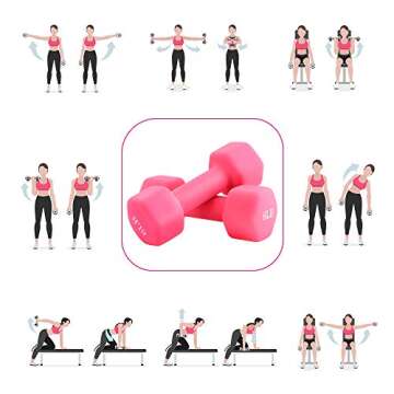 Portzon Dumbbell Set 3Lb, 5Lb & 8Lb with Rack Stand