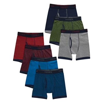 Hanes Boys Boxer Briefs Pack, Cool Comfort Tagless Underwear, 7-Pack, Assorted, Small