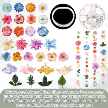 Lyrow 119 Pcs 3D Wildflower Greenery Leaf Hanging Spring Decor Woodland Colorful Floral Wild Flower ...