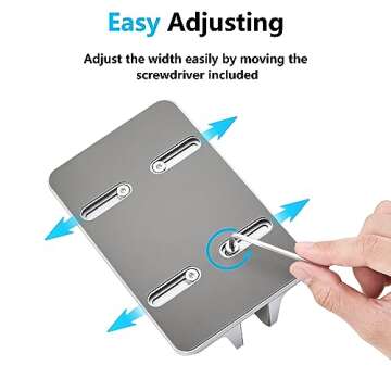 JARLINK Vertical Laptop Stand, Aluminum Laptop Holder Desktop Stand with Adjustable Dock Size (up to 17.3 inches) Compatible with All MacBook/Surface/Dell/Gaming Laptops (Silver)