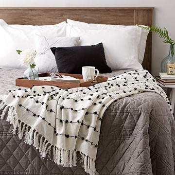 DII Woven Loop Throw Blanket 50x60 Off-White for Home Style