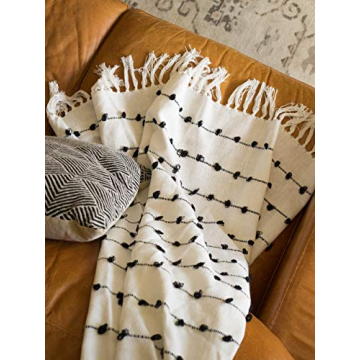 DII Woven Loop Throw Blanket 50x60 Off-White for Home Style