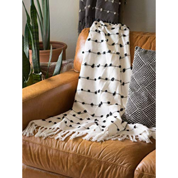DII Woven Loop Throw Blanket 50x60 Off-White for Home Style