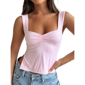 Trendy Queen Womens Going Out Crop Tops Backless Tank Tops Summer Y2k Teen Girls Basics Cute Clothes...