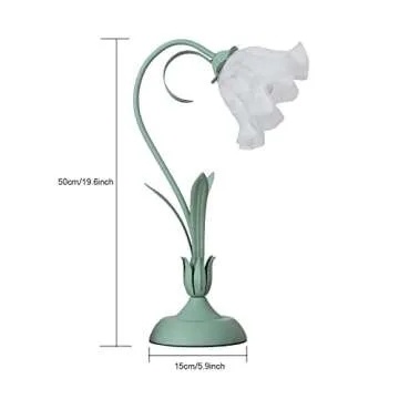 Eapmic Modern Bedside Lamp Stained Glass Flower Table Reading Lamps Nightstand Desk Lights, One-Ligh...