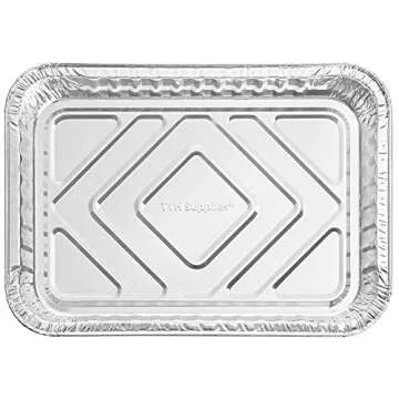 20 Pack Grease Drip Pan Liners | Compatible with Weber 6415, Genesis, Genesis II LX 200 300, Pulse, Q, Traveler, Spirit Gas Grills | Disposable Aluminum BBQ Drip Tray Replacement | 7.5 x 5 x 1.4 Inch