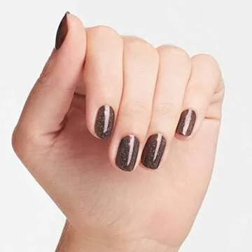 OPI Nail Lacquer My Private Jet | Opaque Dark Black Shimmer Chip Resistant Nail Polish | Vegan, Fast Drying, Streak Free
