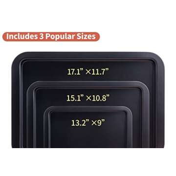 Amazqi Cookie Sheet Set of 3 - Nonstick Baking Sheet for Oven Dishwasher Safe - Non Toxic PFOA & PFO...