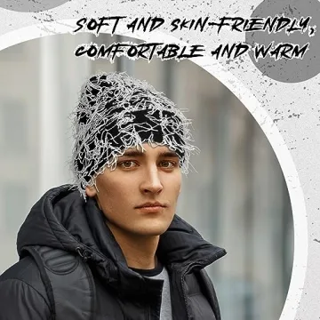 Chuarry Distressed Knitted Beanie for Stylish Winter Wear