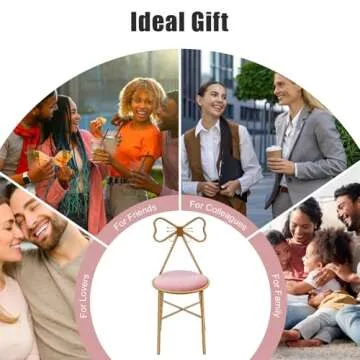 Cute Modern Vanity Chair with Butterfly Backrest & Cushion