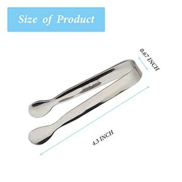 6PCS Ice Tongs Mini Sugar Tongs 4.25Inch Stainless Steel Small Serving Tongs, Small Kitchen Tiny Ton...