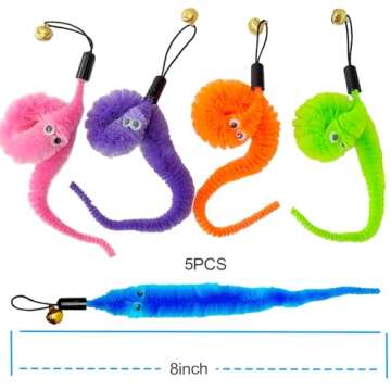 Cat Toys Interactive for Indoor Cats,2PCS Retractable Cat Wand Toys,9PCS Teaser Toys&1PCS Hanging Door Lure Cat Toy,Interactive Feather Toy for Teaser Play and Chase Exercise with Kitten