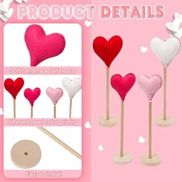 Lovely Valentine's Day Tall Felt Heart Block Set - Home Decor