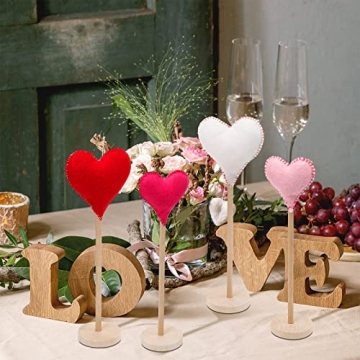 Lovely Valentine's Day Tall Felt Heart Block Set - Home Decor