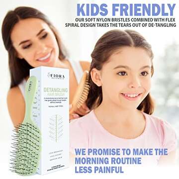 Fiora Naturals Detangler Brush - Eco-friendly Hair Care