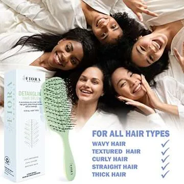 Fiora Naturals Detangler Brush - Eco-friendly Hair Care