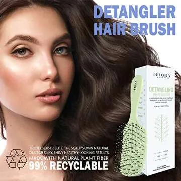 Fiora Naturals Detangler Brush - Eco-friendly Hair Care
