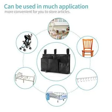 Bseash Bunk Bed Organizer with 8 Pockets - Ideal for Dorms