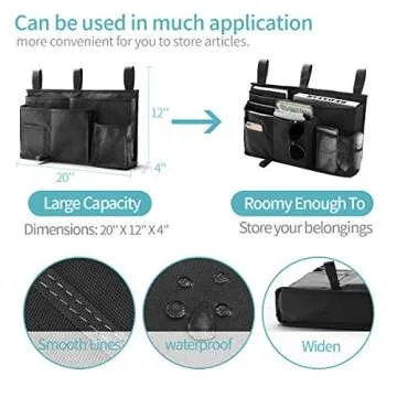 Bseash Bunk Bed Organizer with 8 Pockets - Ideal for Dorms