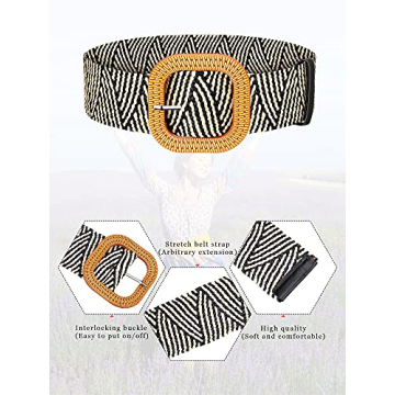 Geyoga Women’s Woven Elastic Waist Belts Set
