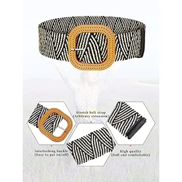 Geyoga Women’s Woven Elastic Waist Belts Set