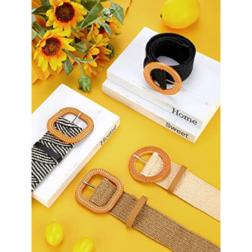 Geyoga Women’s Woven Elastic Waist Belts Set