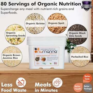 Numanna Defender Nutritive Pack Bucket 204 Servings GMO Free, Easy To Prepare Meals with Organic Grains and Super Foods Nutrient Rich Meals Pack of 1