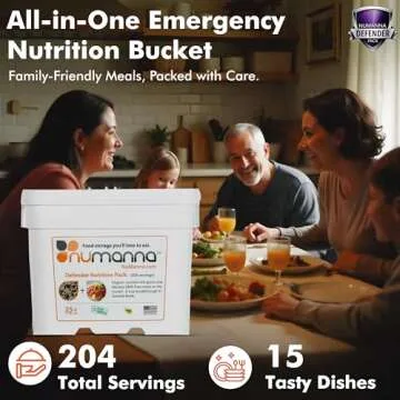 Numanna Defender Nutritive Pack Bucket 204 Servings GMO Free, Easy To Prepare Meals with Organic Grains and Super Foods Nutrient Rich Meals Pack of 1