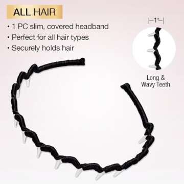 Conair Scunci Effortless Beauty Zig Zag headband - hair accessories for women - hairpin headband - b...