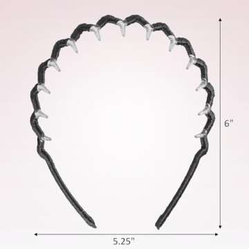 Conair Scunci Effortless Beauty Zig Zag headband - hair accessories for women - hairpin headband - black headband - 1 Count