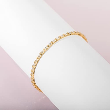 PAVOI 14K Gold Plated CZ Tennis Bracelet for Women