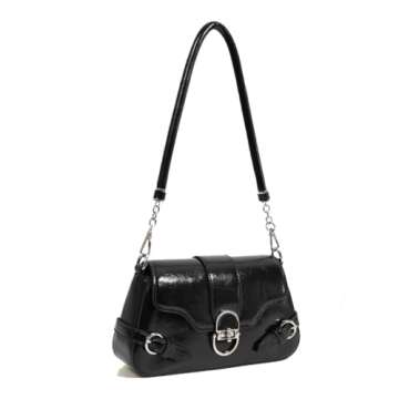 Jiechengjophoo Patent Leather Y2K Purse for Women Shoulder Bag Goth Trendy Small Crossbody Purse