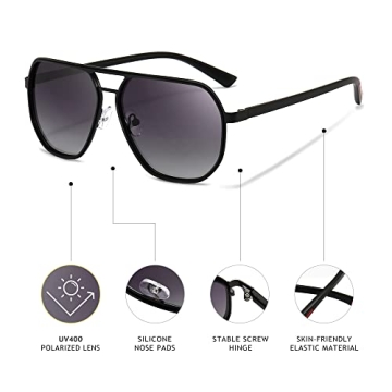 Stylish SUNGAIT Aviator Sunglasses with UV Protection
