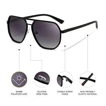 Stylish SUNGAIT Aviator Sunglasses with UV Protection